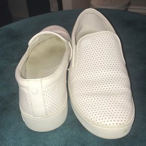 White Michael Kors slip ons